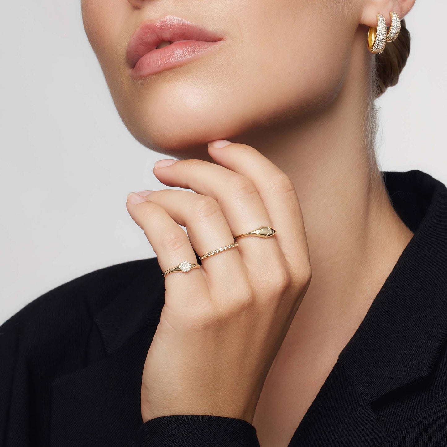 Diamond Dome Ring | White Gold