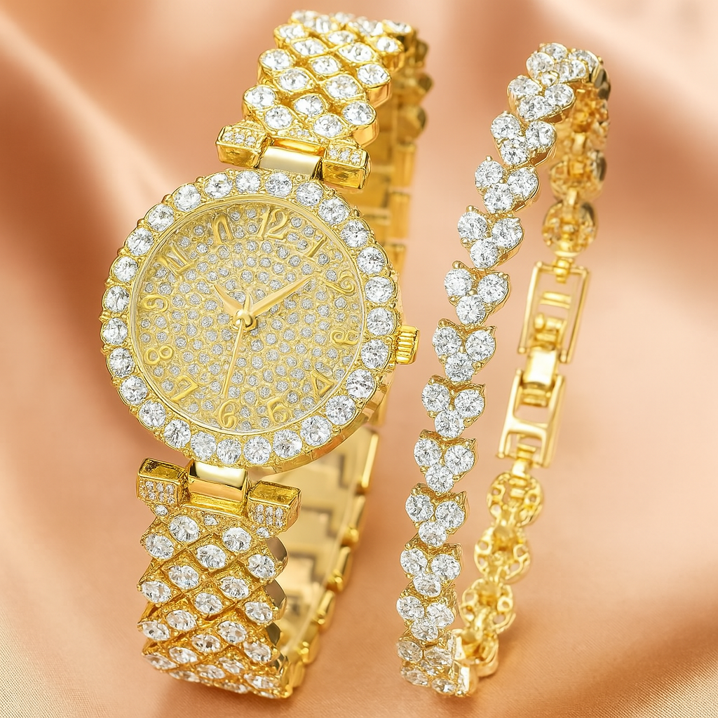Luxe Radiance Watch & Bracelet Set