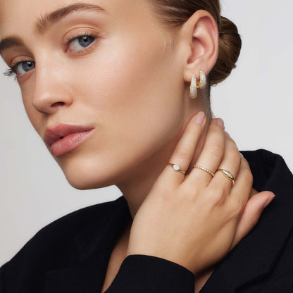 Diamond Dome Ring | White Gold
