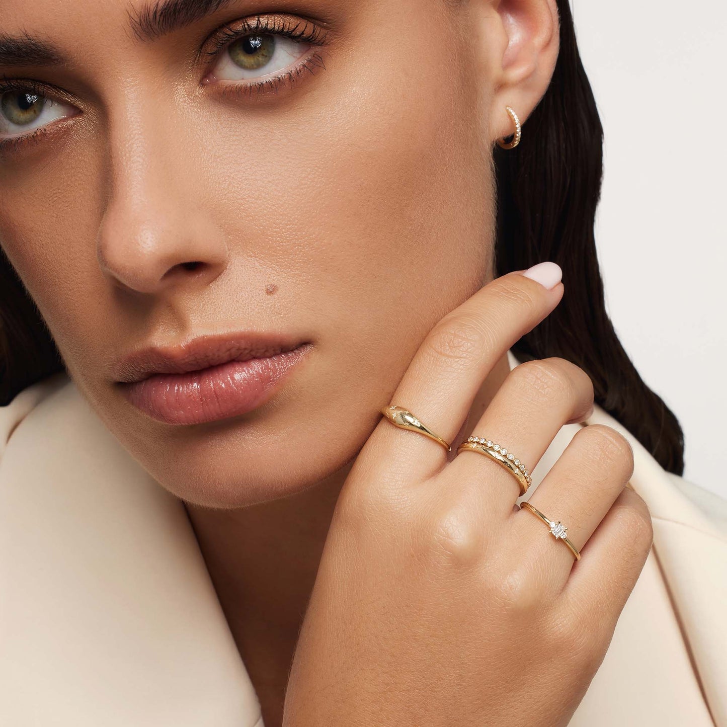 Diamond Dome Ring | White Gold