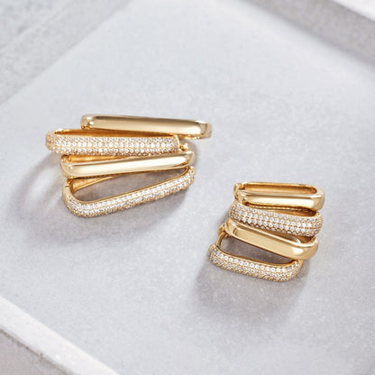 Large Icon Hoops | White Gold