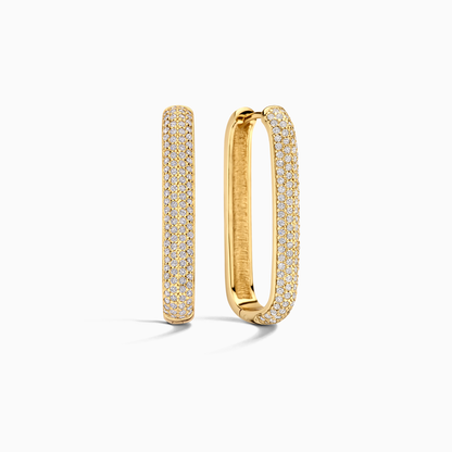 Large Icon Pavé Hoops | White Gold