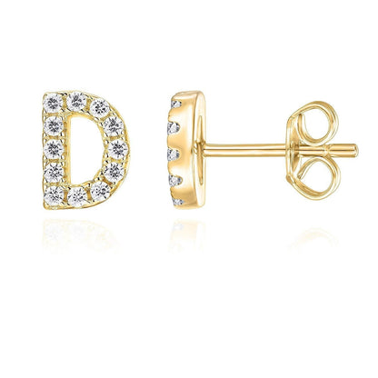Initial Earring 1pc | White Gold