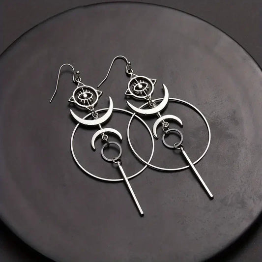 Vintage Boho Dangling Earrings | White Gold